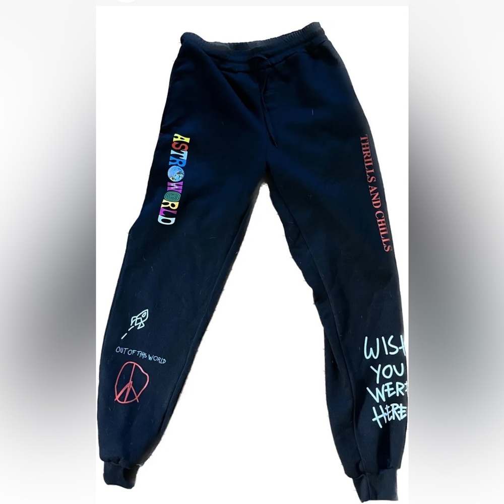 Travis Scott Astroworld Sweatpants Adult Medium Black Out of This World Champion